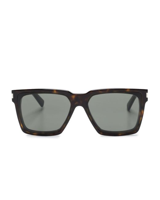 Saint Laurent tortoiseshell-effect square-frame sunglasses  display picture 3