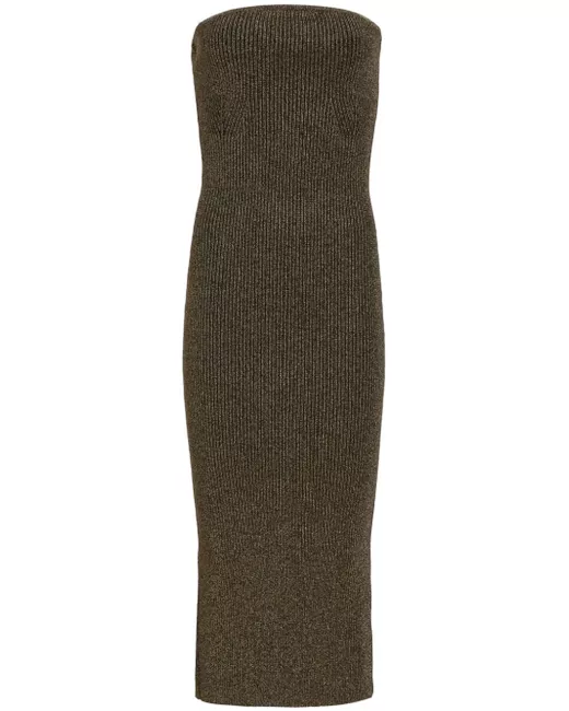 khaite beth ribbed-knit midi dress Khaite