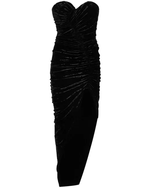 alexandre vauthier gathered glitter-velvet maxi dress black Dresses for Women All