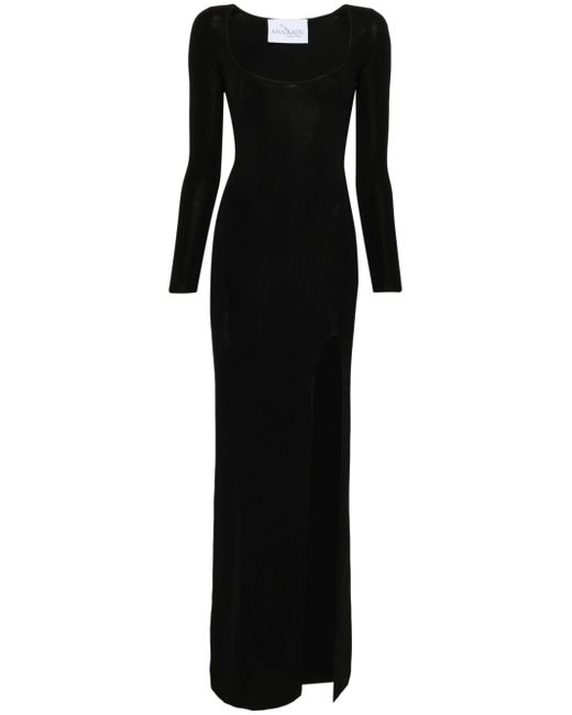 ana radu black dress Ana Radu floral-lace long-sleeve Maxi Dress | Black