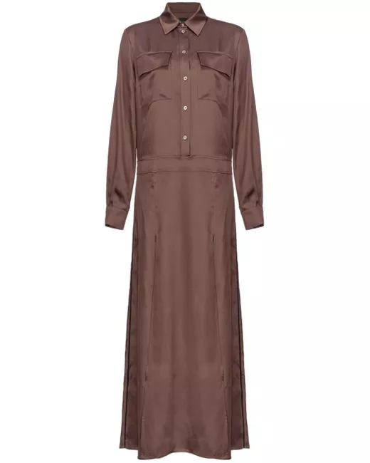 Pinko long-sleeve ruched dress in Gray | Stylemi