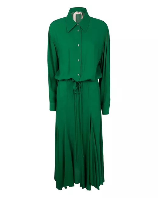 N.21 puff-sleeve dress in Blue | Stylemi