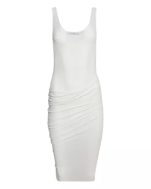 Alex Perry ruched midi dress in White | Stylemi