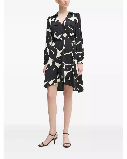 floor length evening dresses DKNY Black Buckle Hooded Dress – Ladida
