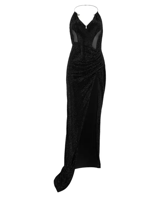 philipp plein black dress Black Logo Tape Side Zip Dress