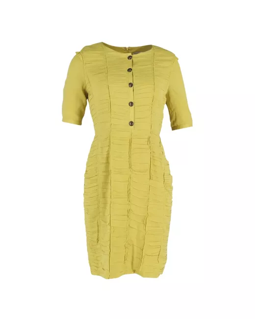 Burberry Pre-Owned ruched short-sleeved midi dress in Green | Stylemi