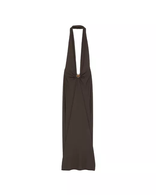 Christopher Esber ruched halterneck beach dress Brown | Stylemi