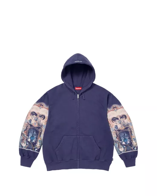 Supreme S logo zip-up hoodie in Blue | Stylemi