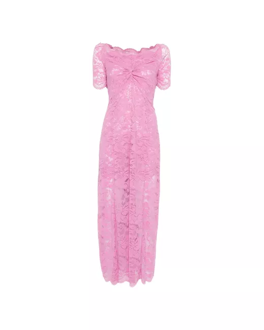chinese dress ladies Ivory long dress in lace and jersey  Rabanne