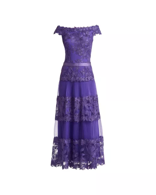 chinese dress ladies Tadashi Shoji Women's Side Ruffle Strapless Gown - Blue