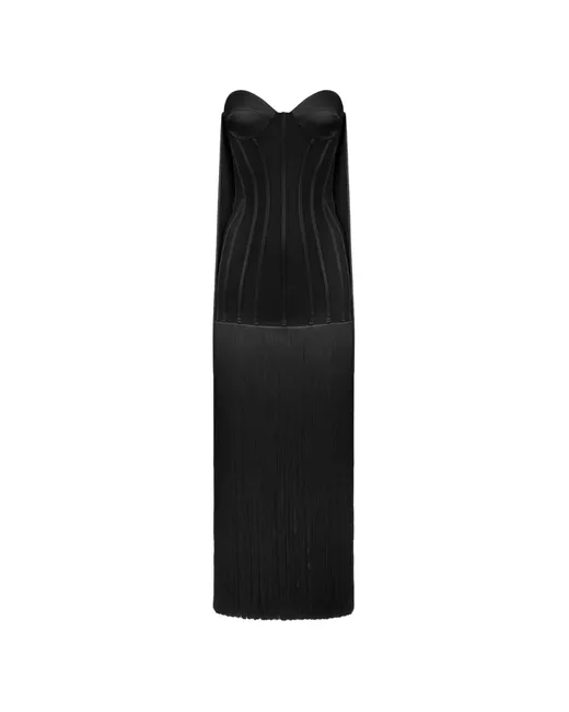 strapless open back dress Sorority One-Shoulder Ruffle Trim Dress White