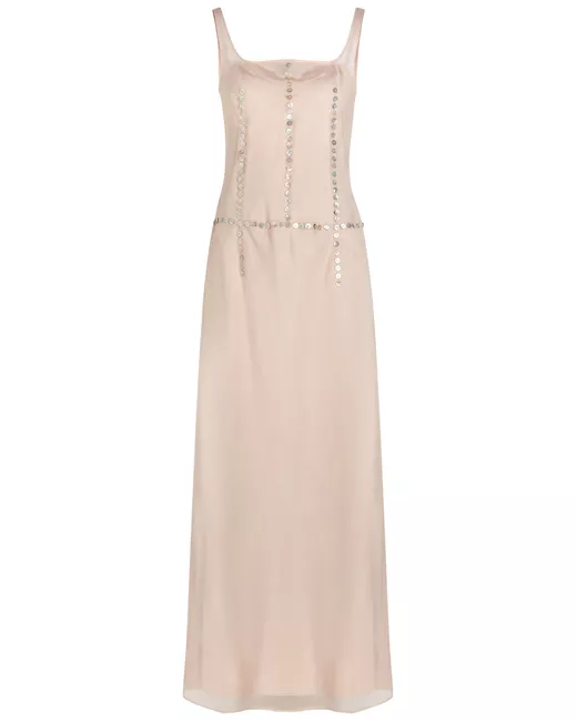 staud brooke beaded crepe midi dress Staud Brooke Dress Dahlia Daydream Black main image 0