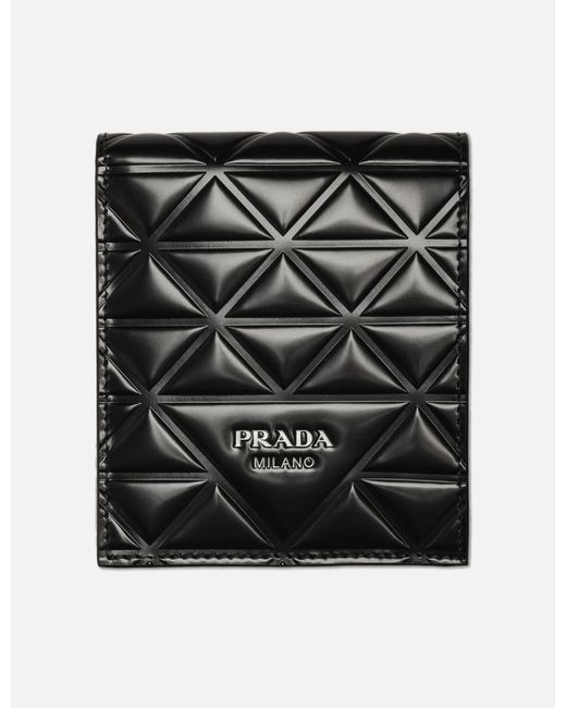 Prada Men's Black Brushed Leather Wallet
