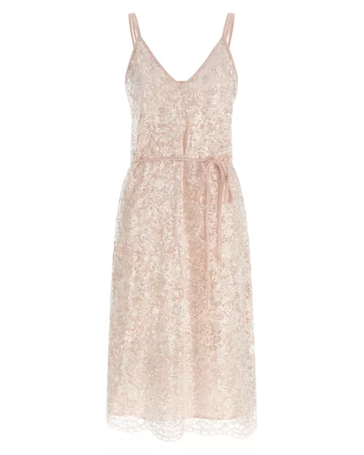 knee length dresses for ladies Maroon Twin Set with White Pearl Lace