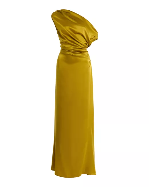 chinese dress ladies Staud Greta Fawn Mother of Pearl Silk Maxi Dress main image 0