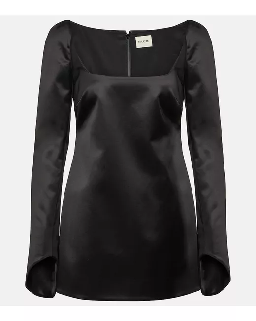 Khaite Tate satin minidress in Black | Stylemi