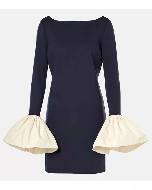 Staud Hawthorne taffeta-trimmed minidress in Black | Stylemi