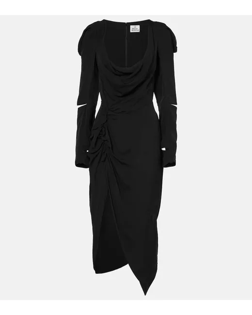 Vivienne Westwood Panther gathered asymmetric maxi dress in White | Stylemi