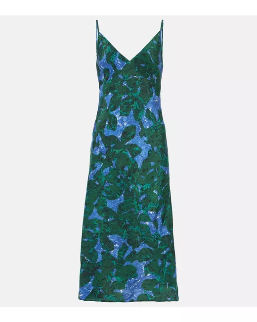 Dries Van Noten Beaded silk slip dress in Green | Stylemi
