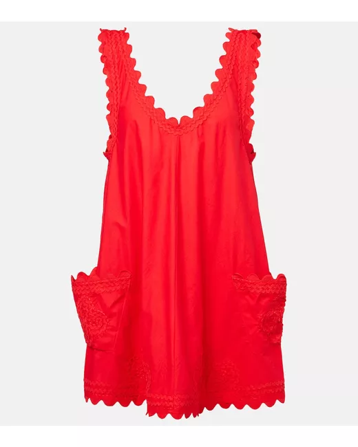 green emerald velvet dress Juliet Dunn Women's Poplin Embroidered Blouson Dress main image 0