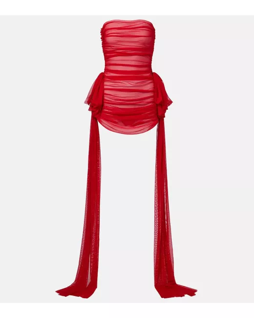 strapless open back dress Zara Red Wrap Midi Dress – Eva Bella Maghera