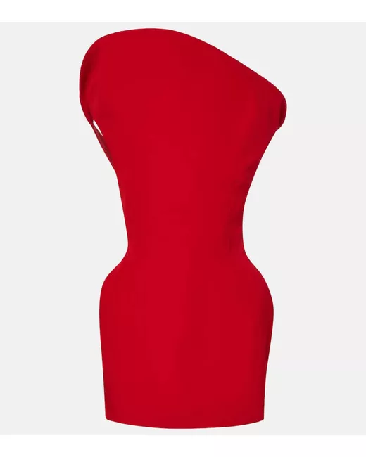 strapless open back dress Red Loafers in Perch Skin and Leather