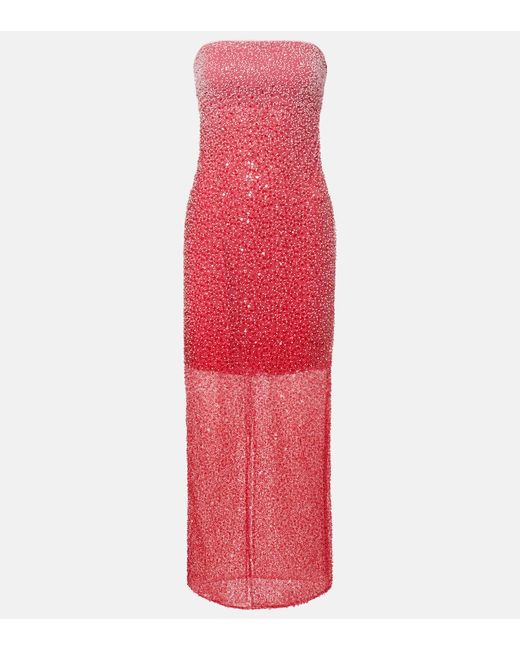 Rotate Bridal beaded sequined maxi dress in White | Stylemi