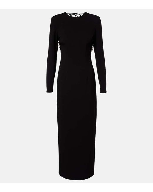 Rotate Sequined open-back crepe maxi dress in Black | Stylemi