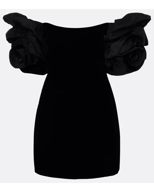Carolina Herrera Off-shoulder velvet minidress in Black