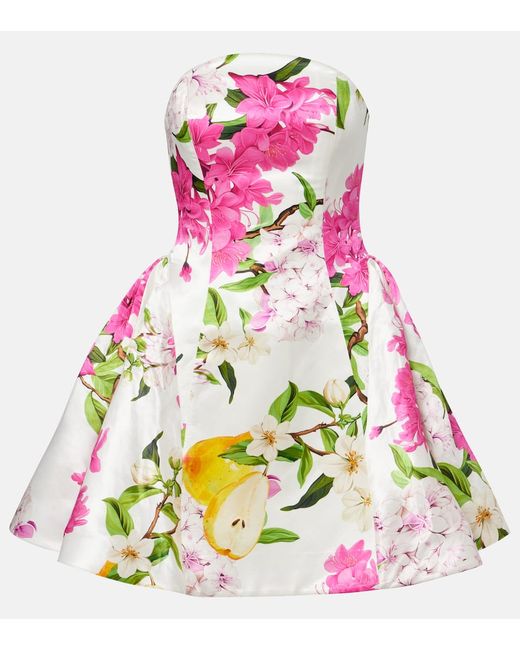 Leo Lin Aurelie belted floral-applique minidress in White | Stylemi