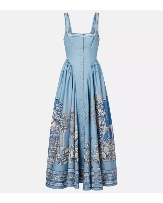 Alemais Juliette floral tiered cotton midi dress in Multicolor | Stylemi
