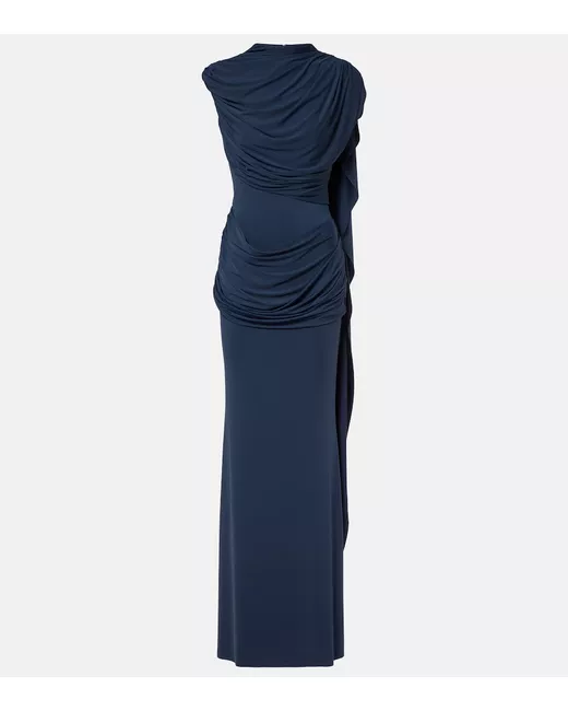 De La Vali Ravenna draped jersey minidress Verde | Stylemi