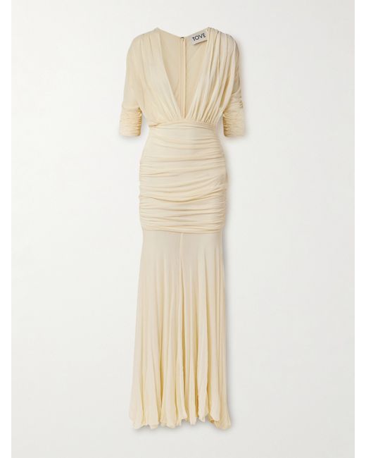 Tove Luella draped jersey gown in Red | Stylemi