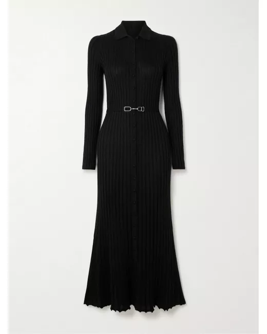 gabriela hearst ardor ribbed cashmere and silk blend midi dress Gabriela Hearst Ardor Ribbed Cashmere And Silk-blend Midi Dress - Women - Black Dresses