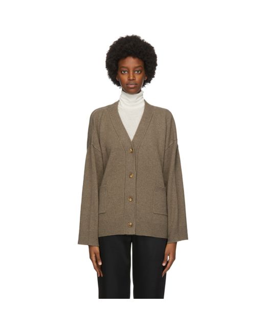 Brown Cashmere Langre Cardigan
