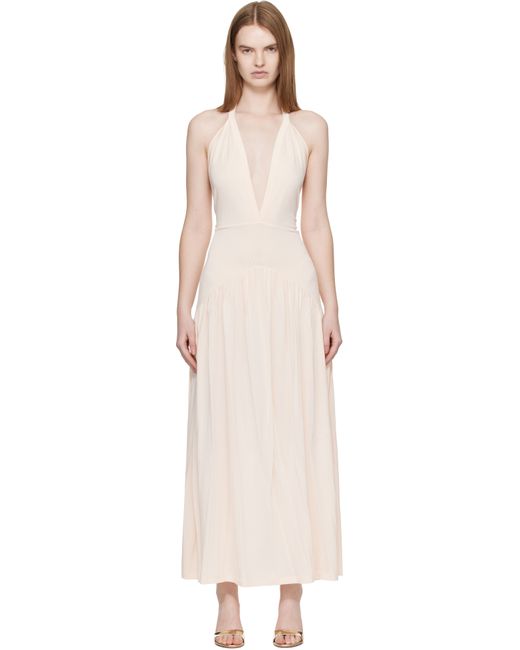 Aya Muse Ola halterneck maxi dress in White